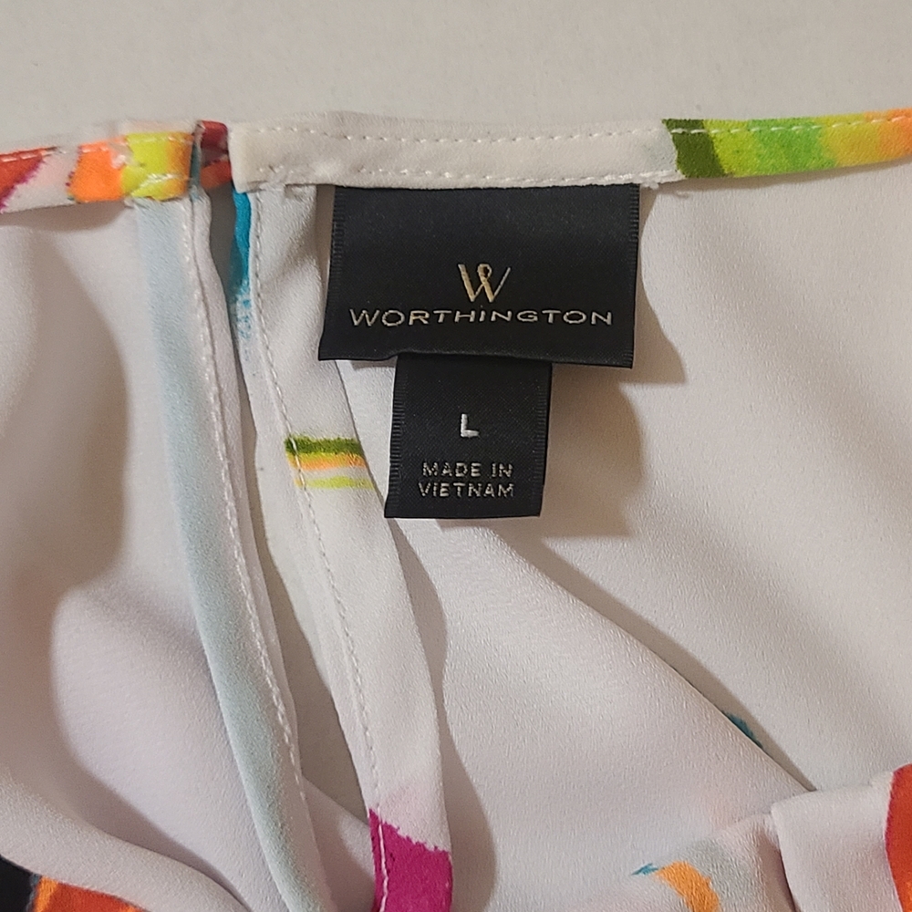 Worthinton Colorful Sleeveless Women's Top EUC Large - Picture 5 of 9
